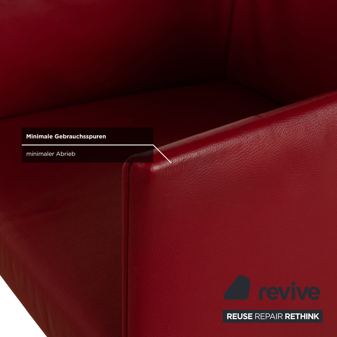 4er Garnitur bert plantagie ARC-E Leder Stuhl Rot Esszimmer