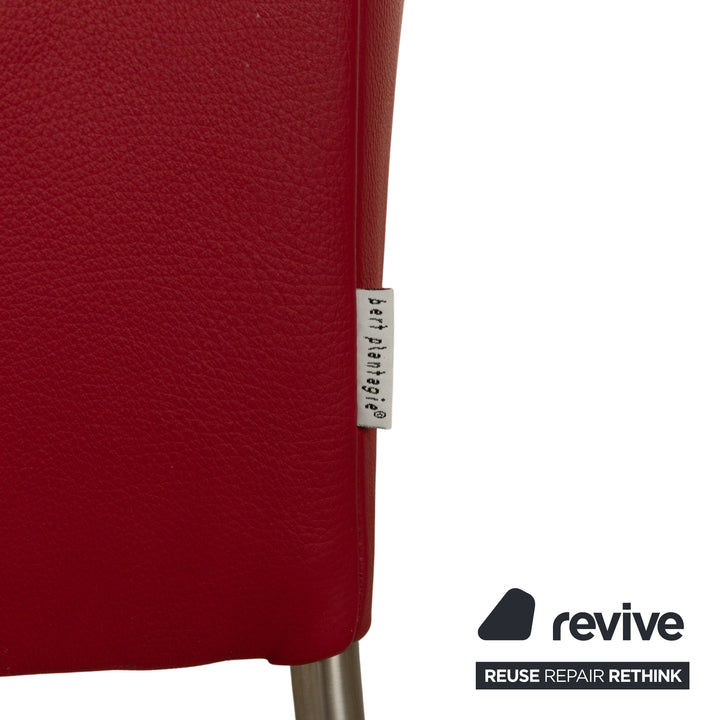 4er Garnitur bert plantagie ARC-E Leder Stuhl Rot Esszimmer