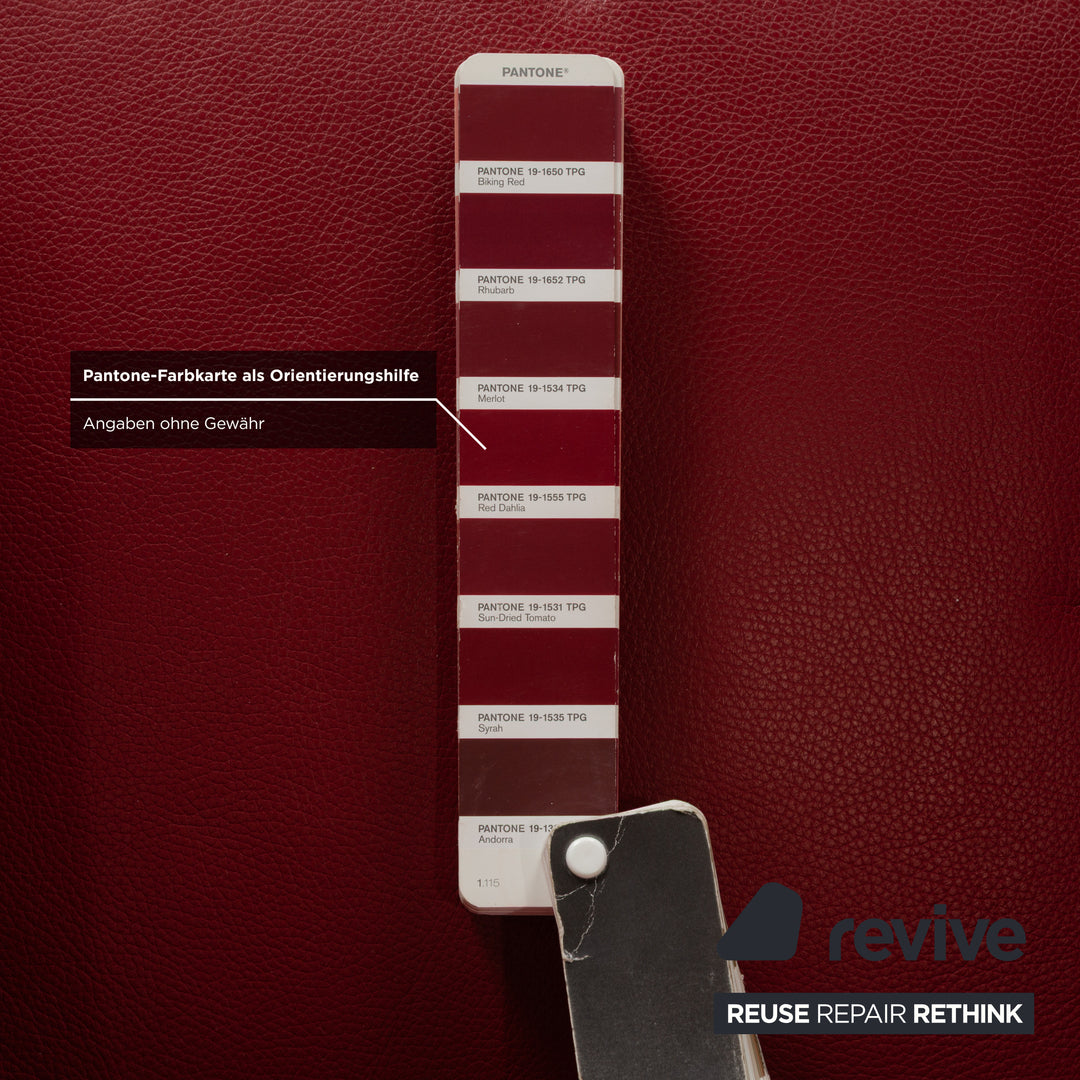 4er Garnitur bert plantagie ARC-E Leder Stuhl Rot Esszimmer