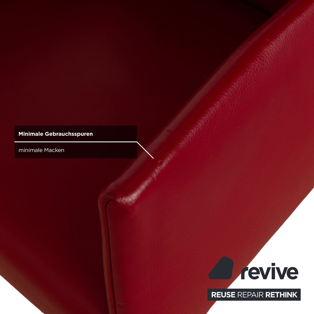 4er Garnitur bert plantagie ARC-E Leder Stuhl Rot Esszimmer