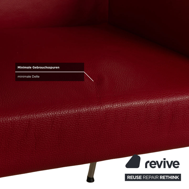 4er Garnitur bert plantagie ARC-E Leder Stuhl Rot Esszimmer