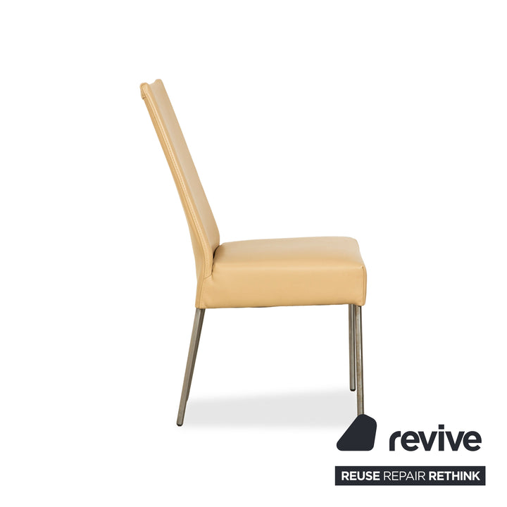 4er Garnitur bert plantagie Leder Stuhl Beige Esszimmer