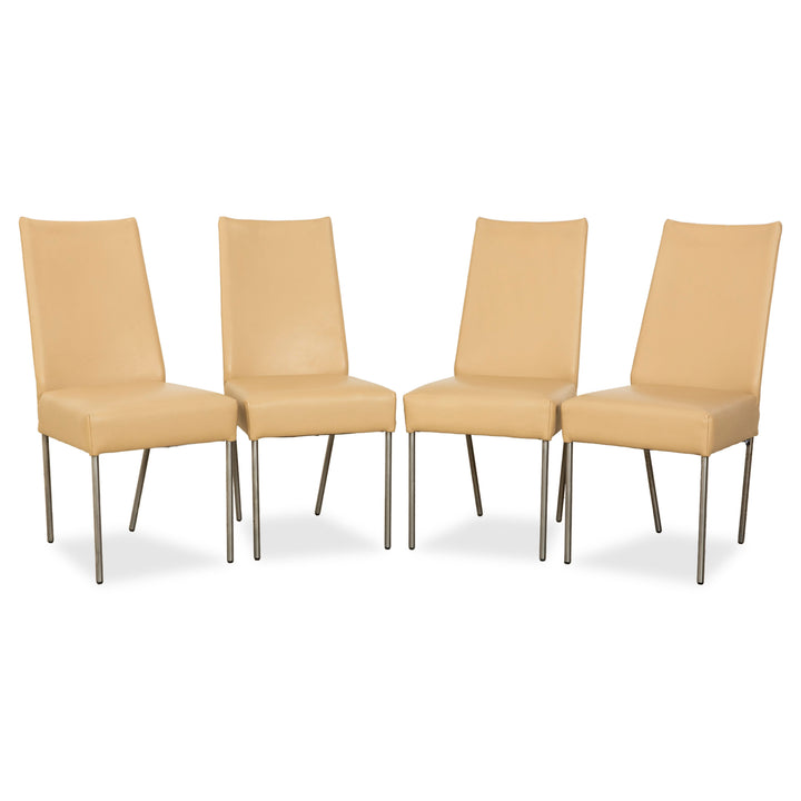 4er Garnitur bert plantagie Leder Stuhl Beige Esszimmer