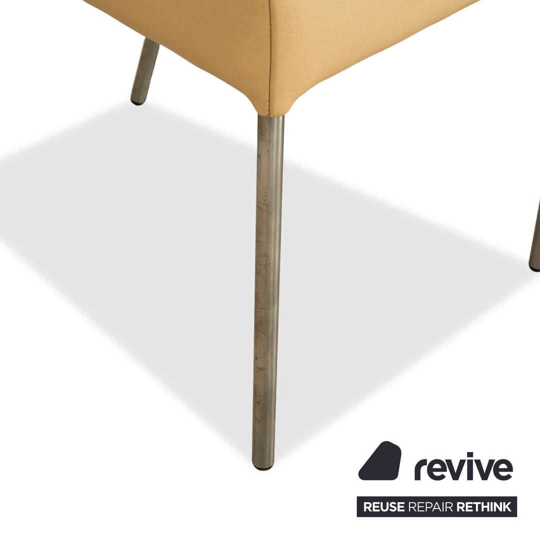 4er Garnitur bert plantagie Leder Stuhl Beige Esszimmer