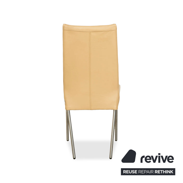 4er Garnitur bert plantagie Leder Stuhl Beige Esszimmer