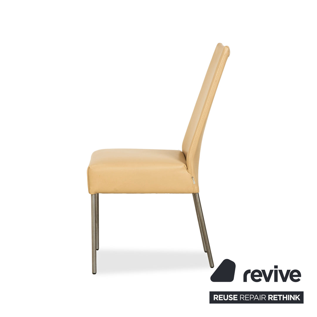 4er Garnitur bert plantagie Leder Stuhl Beige Esszimmer