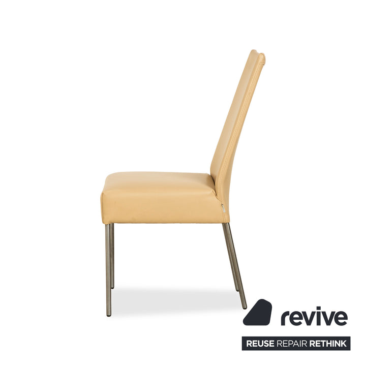 4er Garnitur bert plantagie Leder Stuhl Beige Esszimmer