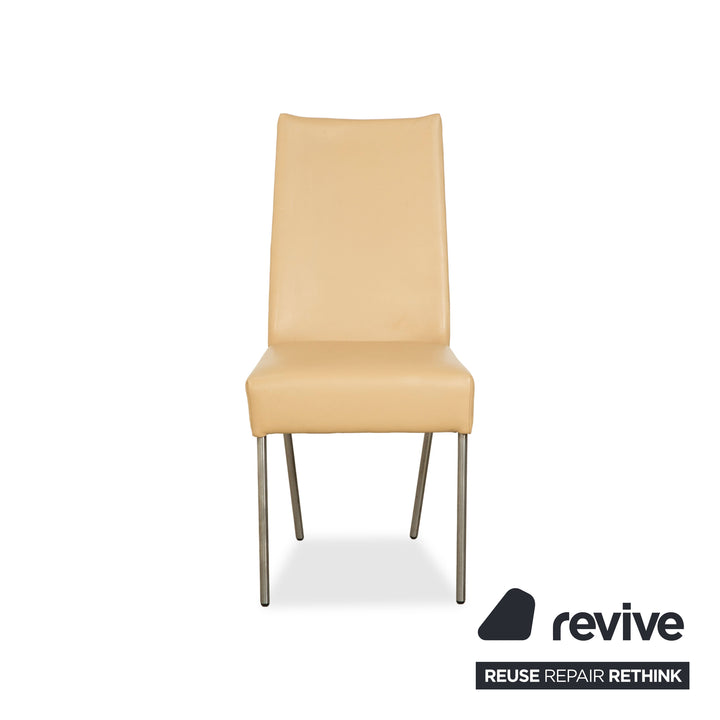 4er Garnitur bert plantagie Leder Stuhl Beige Esszimmer