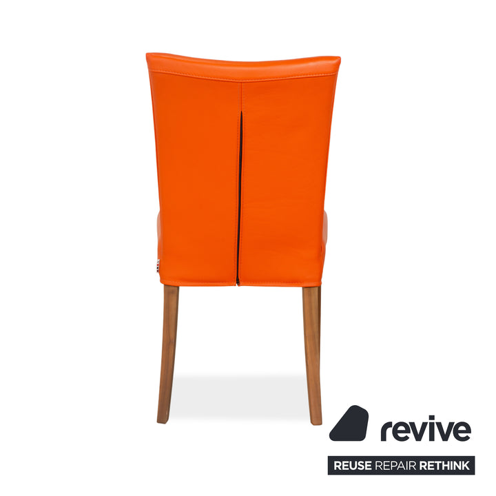 Ensemble de 4 fauteuils en cuir Bert Plantagie, orange