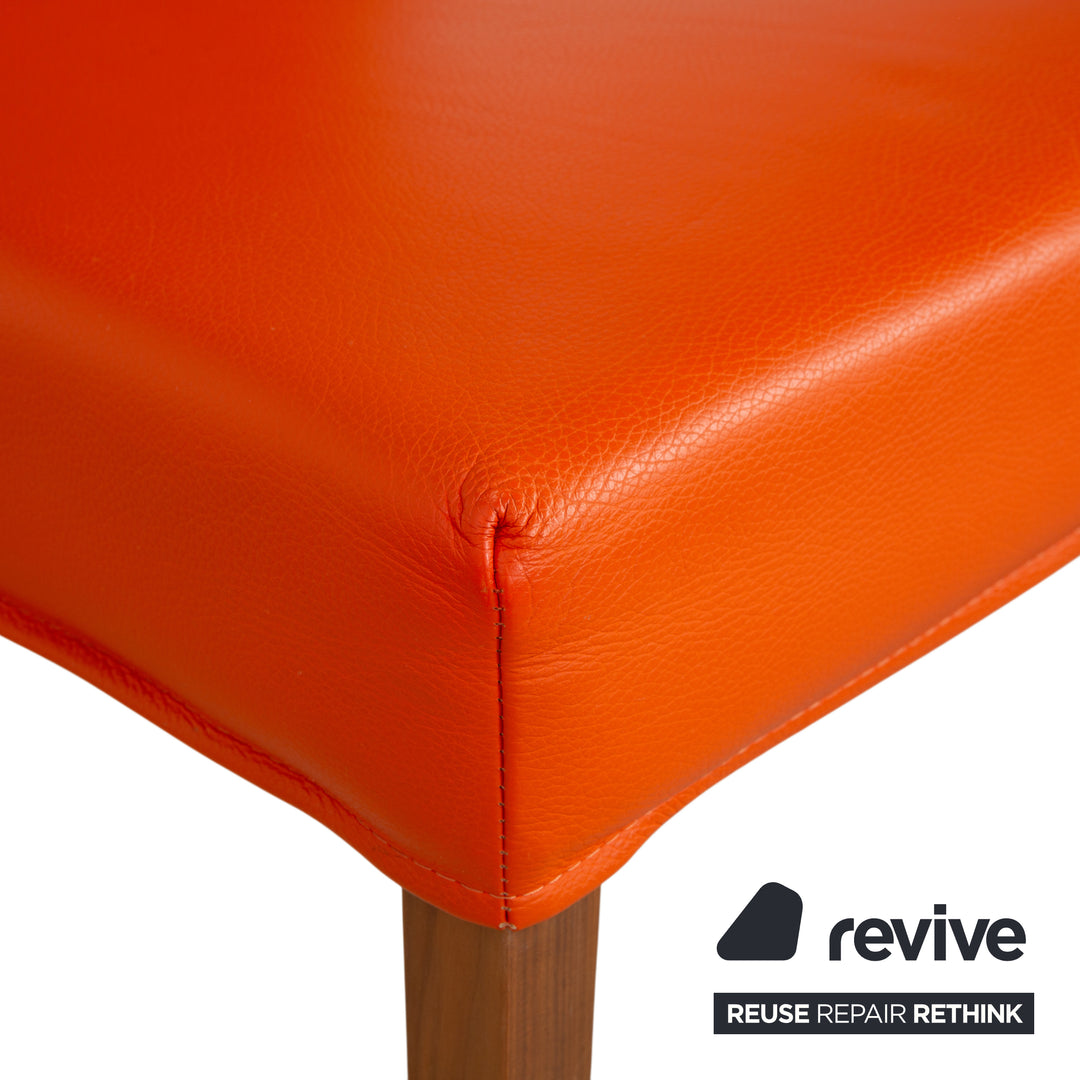 Ensemble de 4 fauteuils en cuir Bert Plantagie, orange
