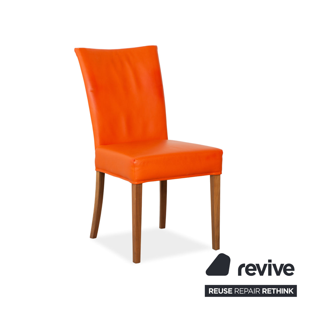 Ensemble de 4 fauteuils en cuir Bert Plantagie, orange