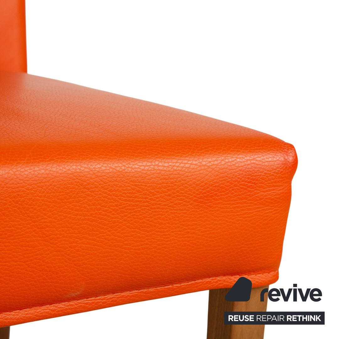 Ensemble de 4 fauteuils en cuir Bert Plantagie, orange