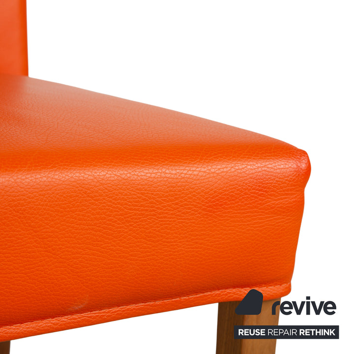 Ensemble de 4 fauteuils en cuir Bert Plantagie, orange