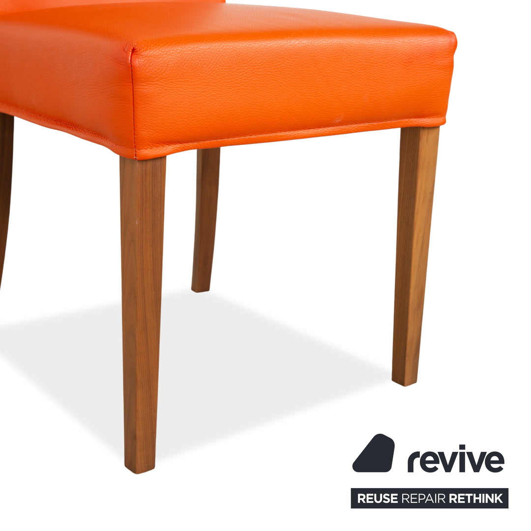 Ensemble de 4 fauteuils en cuir Bert Plantagie, orange