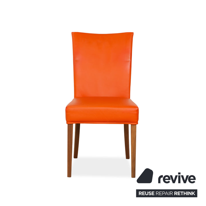 Ensemble de 4 fauteuils en cuir Bert Plantagie, orange