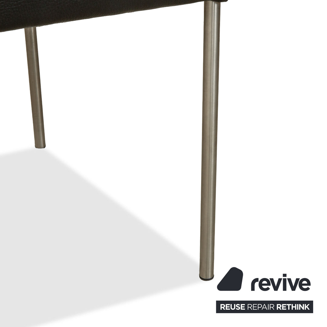 4er Garnitur bert plantagie Leder Stuhl Schwarz