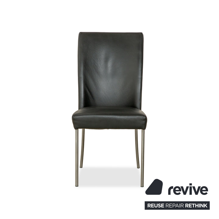 4er Garnitur bert plantagie Leder Stuhl Schwarz