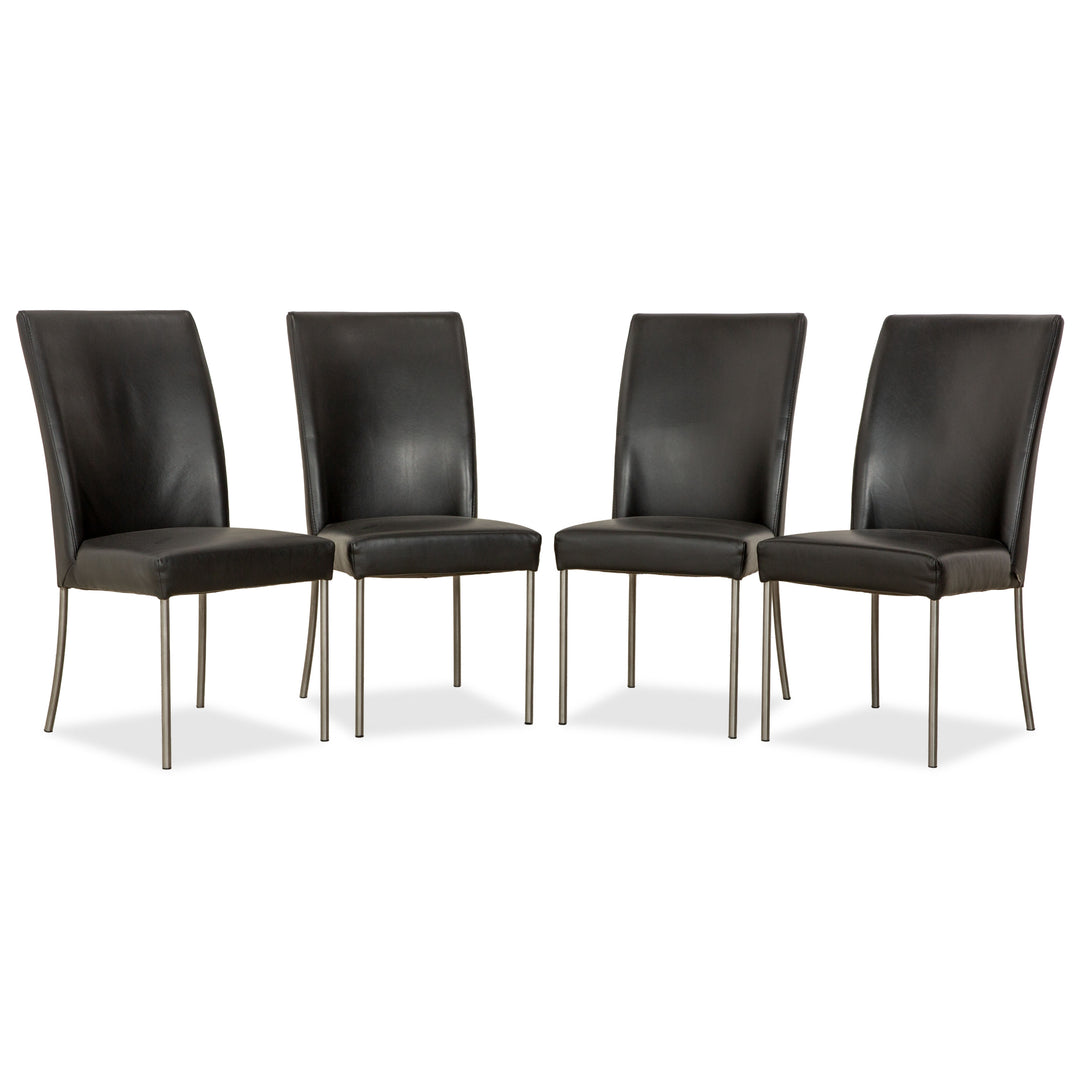 4er Garnitur bert plantagie Leder Stuhl Schwarz