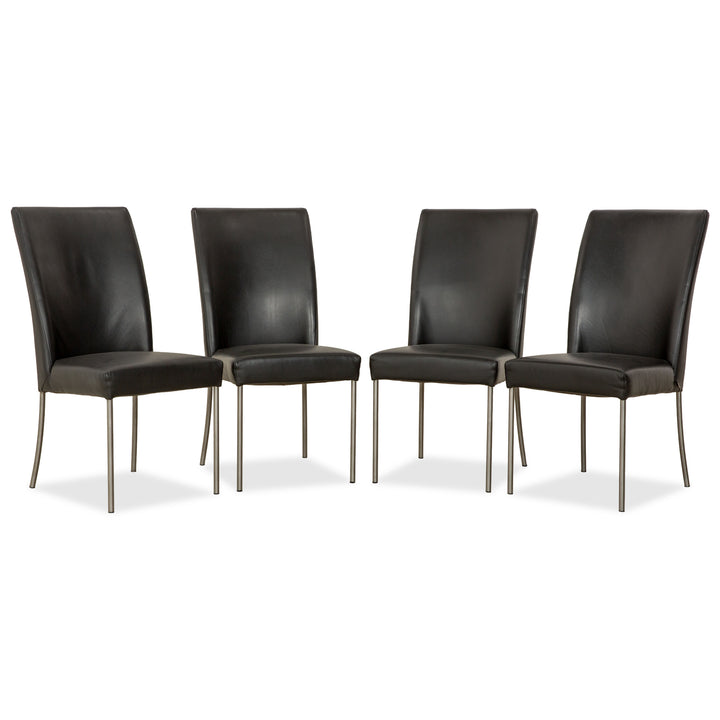 4er Garnitur bert plantagie Leder Stuhl Schwarz