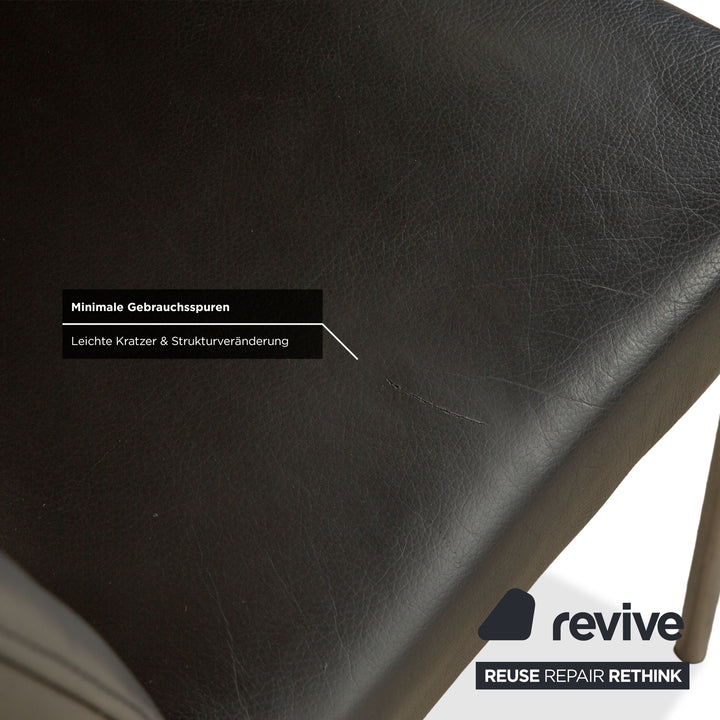 4er Garnitur bert plantagie Leder Stuhl Schwarz