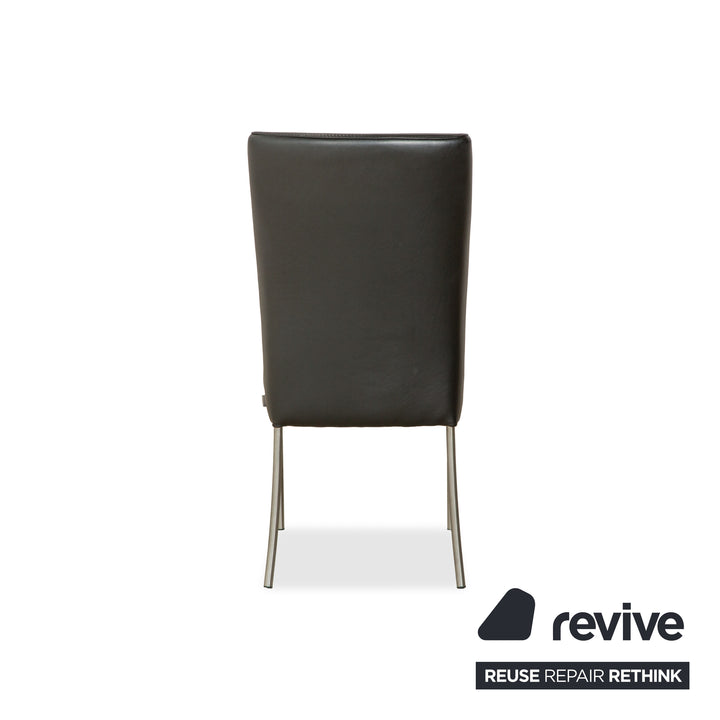 4er Garnitur bert plantagie Leder Stuhl Schwarz