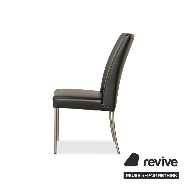 4er Garnitur bert plantagie Leder Stuhl Schwarz