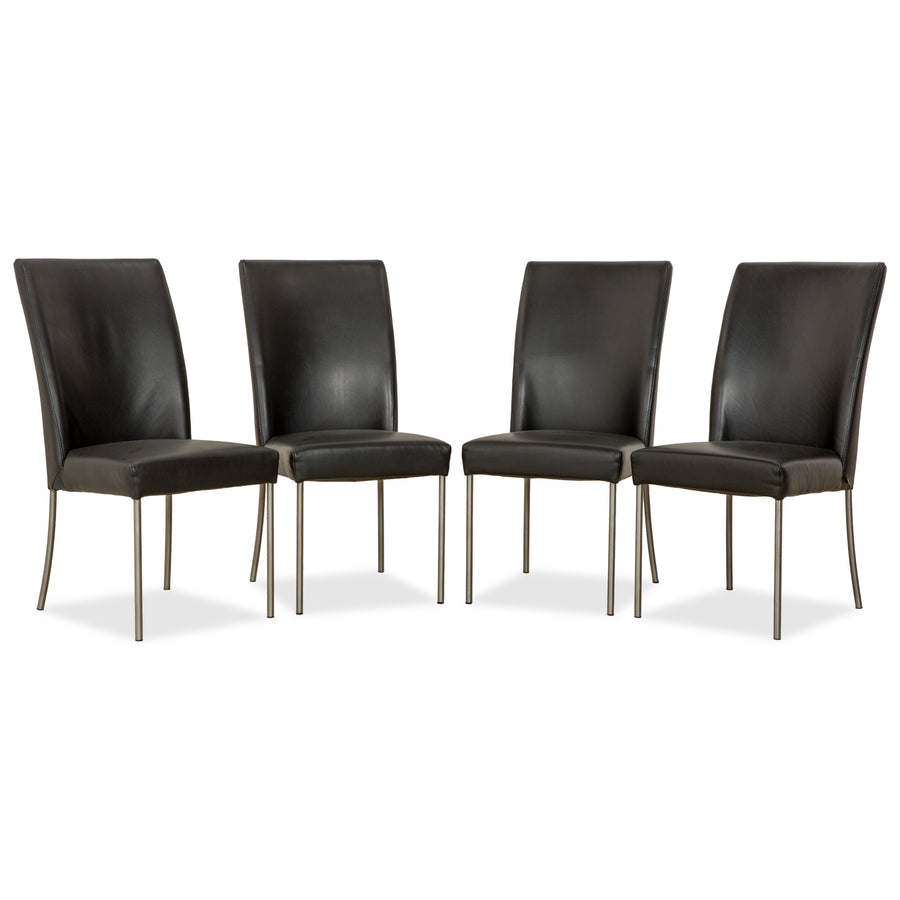 4er Garnitur bert plantagie Leder Stuhl Schwarz