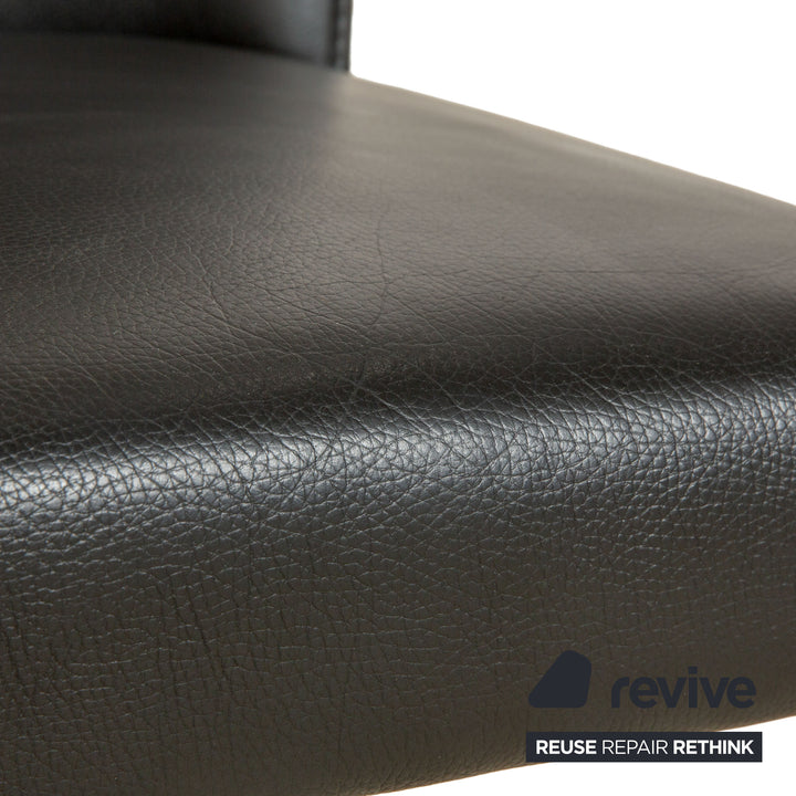 4er Garnitur bert plantagie Leder Stuhl Schwarz