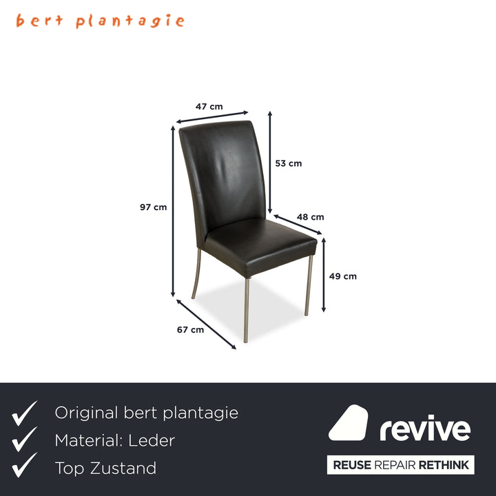 4er Garnitur bert plantagie Leder Stuhl Schwarz