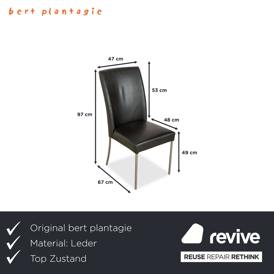 4er Garnitur bert plantagie Leder Stuhl Schwarz