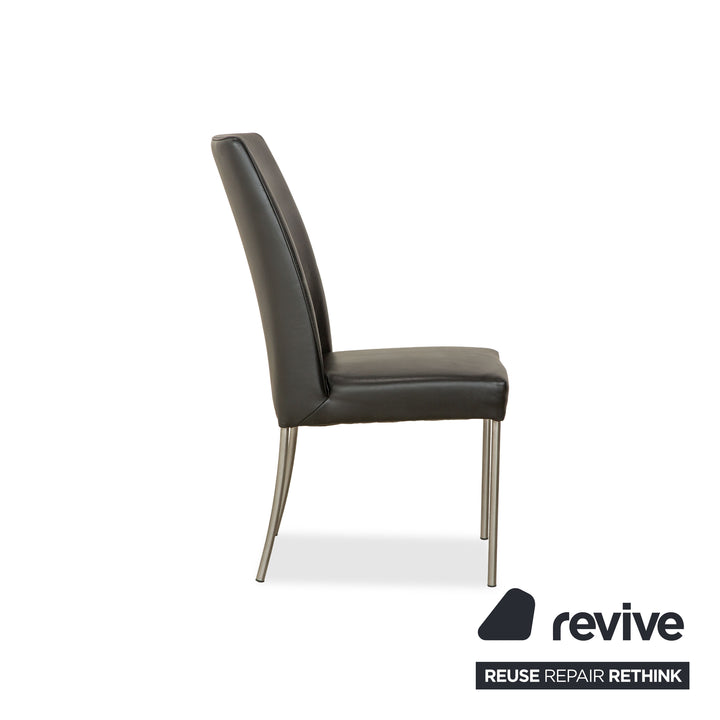 4er Garnitur bert plantagie Leder Stuhl Schwarz