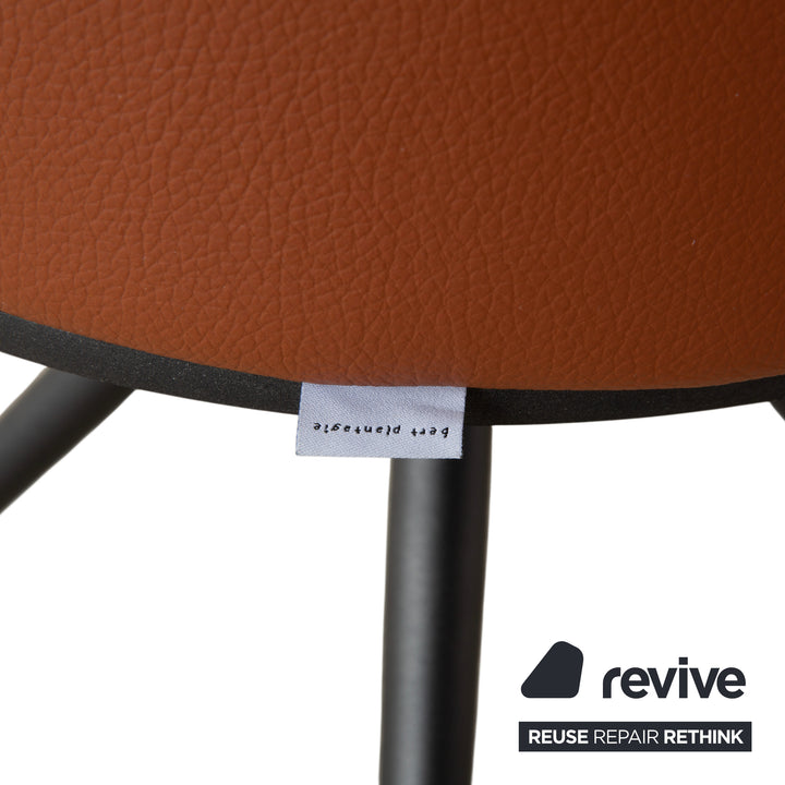 4-piece set Bert Plantagie Luno leather chair, brown, orange, cognac, swivel function