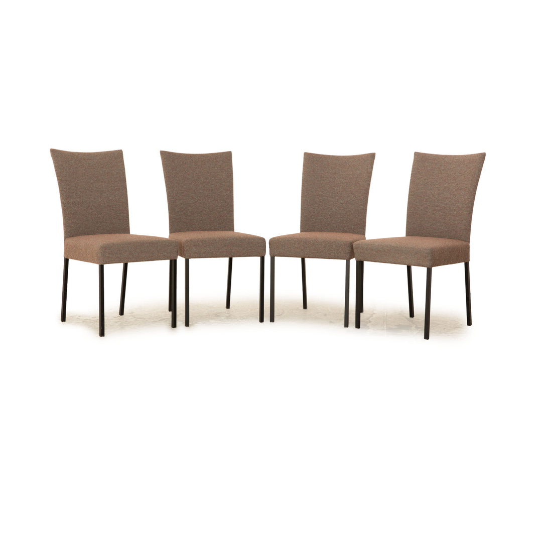 Set of 4 bert plantagie fabric chairs gray brown dining room