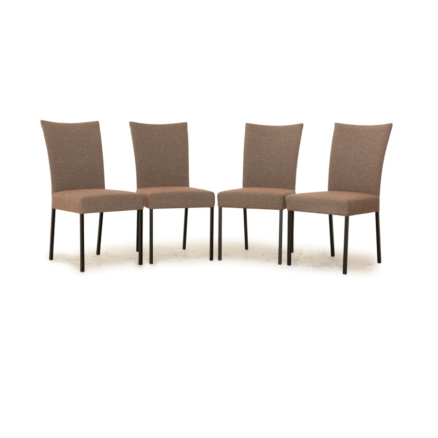 Lot de 4 chaises bert plantagie tissu gris marron salle à manger