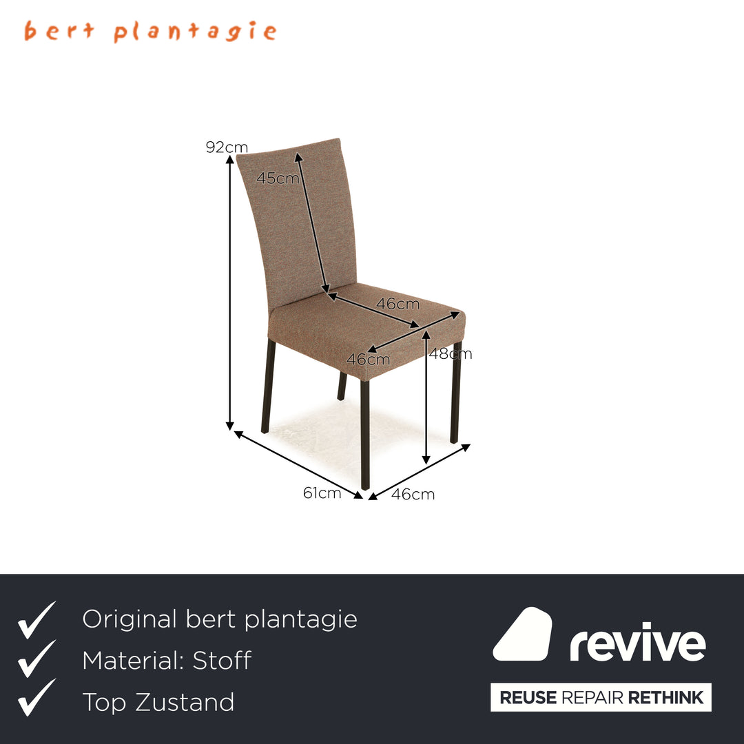 4er Garnitur bert plantagie Stoff Stuhl Grau Braun Esszimmer