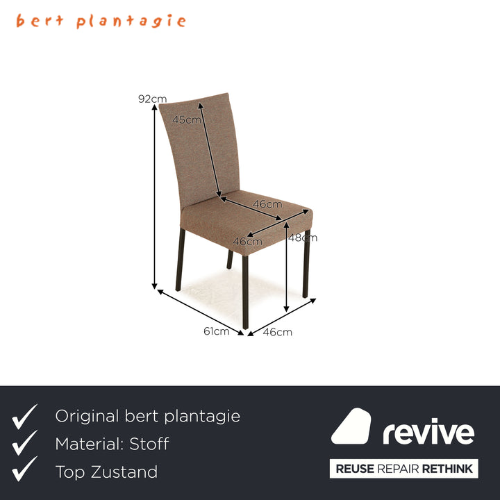 4er Garnitur bert plantagie Stoff Stuhl Grau Braun Esszimmer