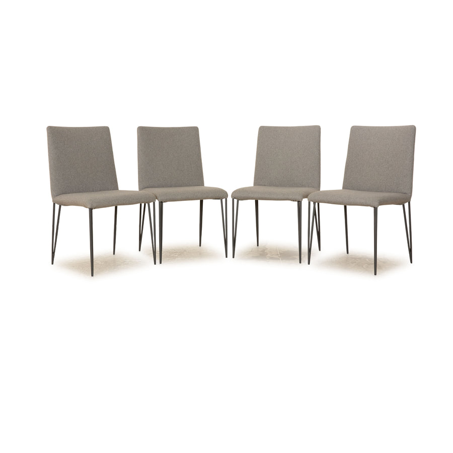Lot de 4 chaises Bonaldo Filly Large UP en tissu gris