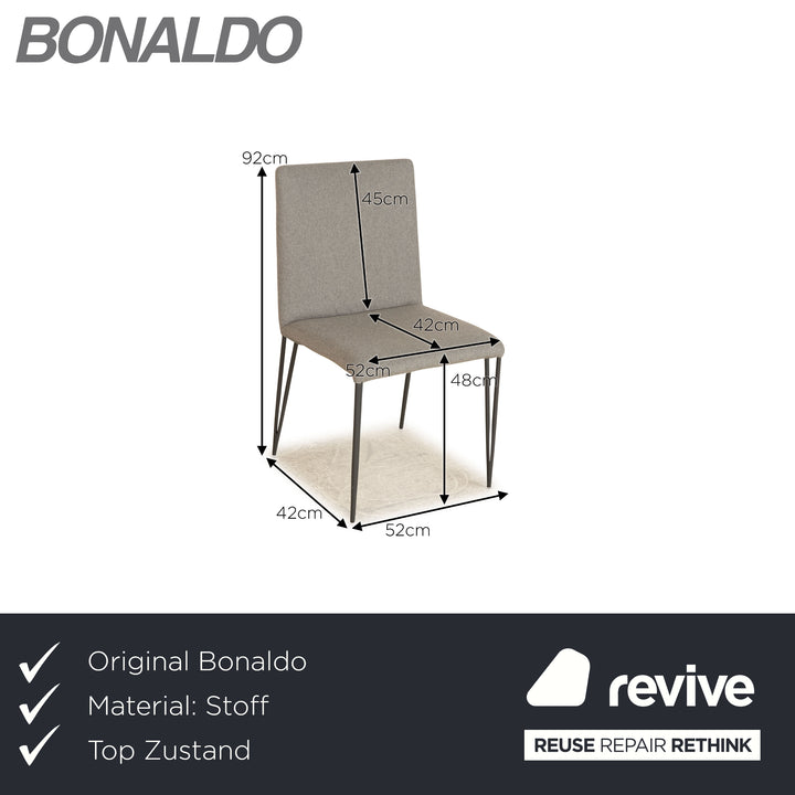 Lot de 4 chaises Bonaldo Filly Large UP en tissu gris
