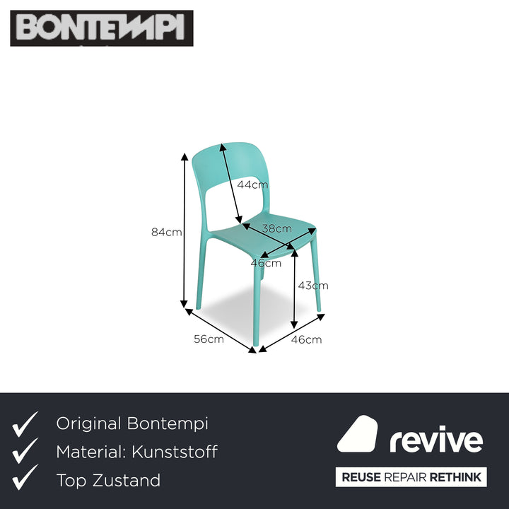 Lot de 4 chaises en plastique Bontempi Gypsi jaune rouge bleu clair blanc rouge