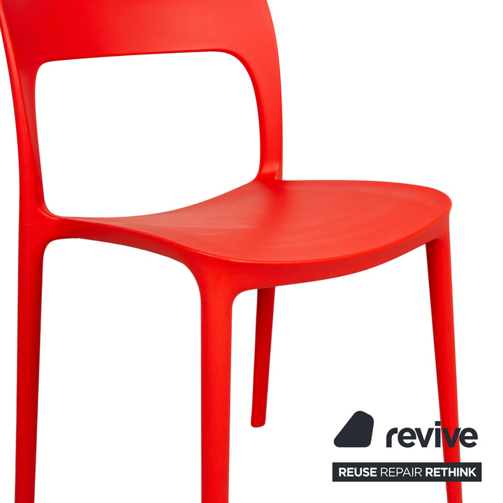 Lot de 4 chaises en plastique Bontempi Gypsi jaune rouge bleu clair blanc rouge