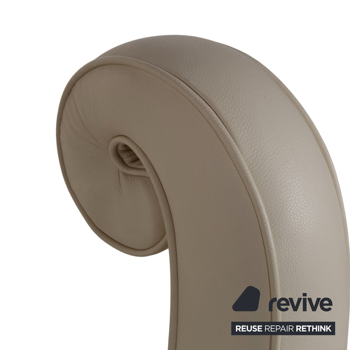 Ensemble de 4 chaises en cuir Bretz Rocky, beige crème, salle à manger