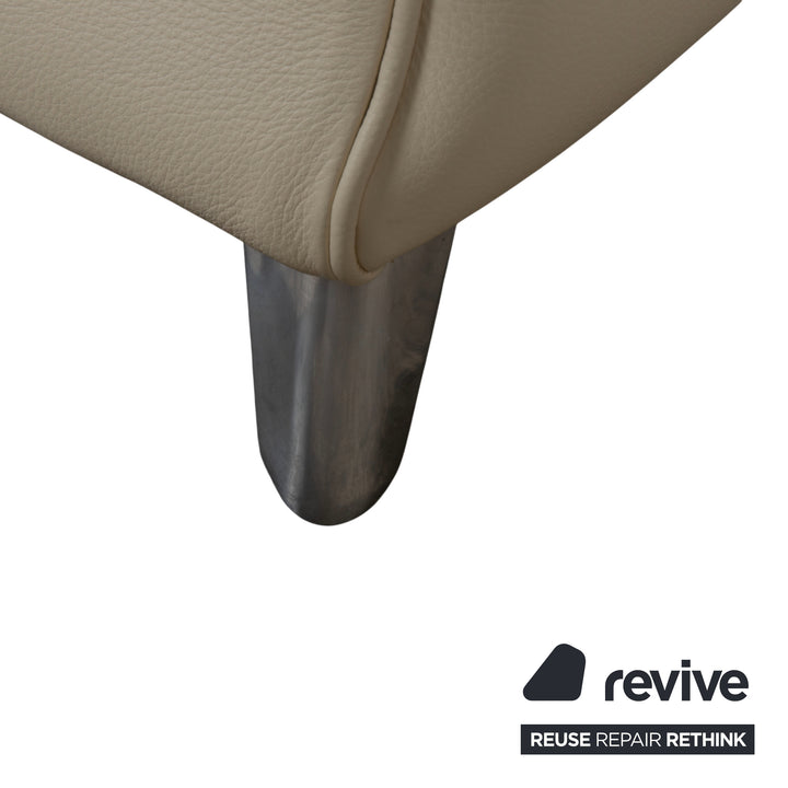 Ensemble de 4 chaises en cuir Bretz Rocky, beige crème, salle à manger