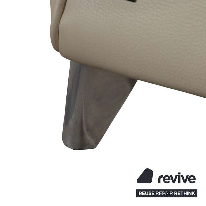 Ensemble de 4 chaises en cuir Bretz Rocky, beige crème, salle à manger