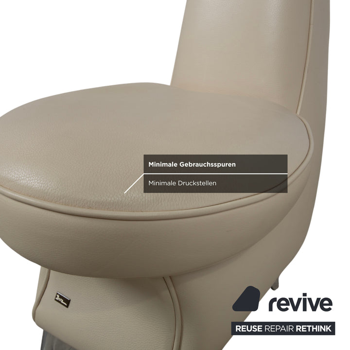 Ensemble de 4 chaises en cuir Bretz Rocky, beige crème, salle à manger