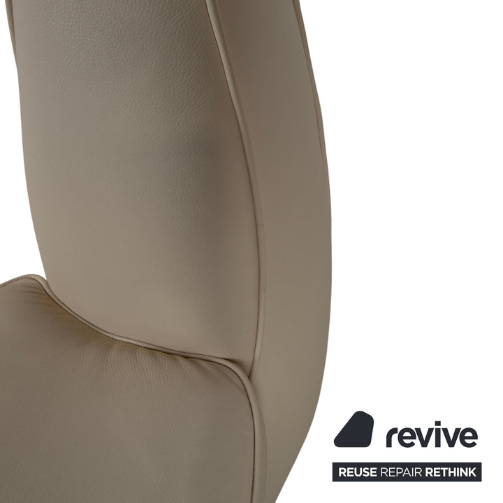 4-piece Bretz Rocky leather chair set, cream beige, dining room