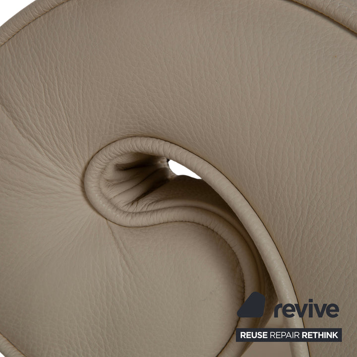 Ensemble de 4 chaises en cuir Bretz Rocky, beige crème, salle à manger