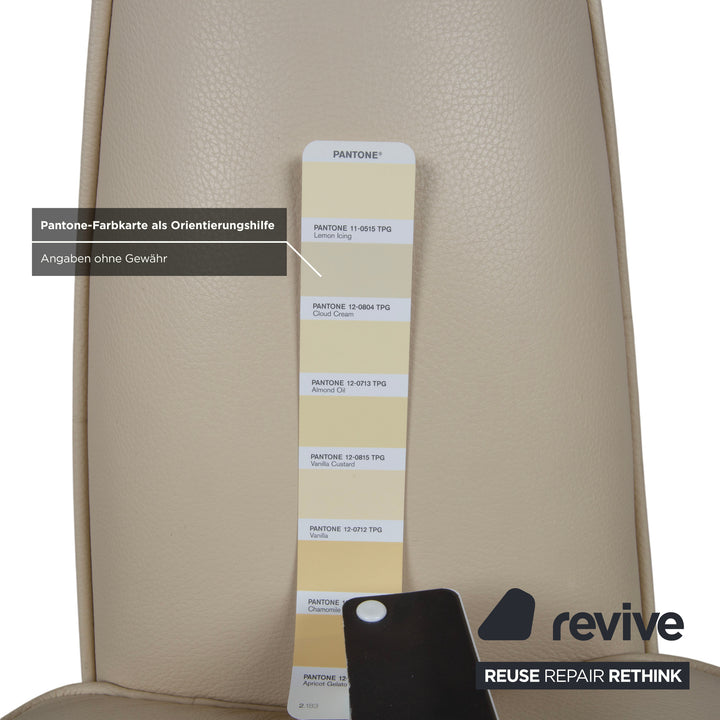 4-piece Bretz Rocky leather chair set, cream beige, dining room