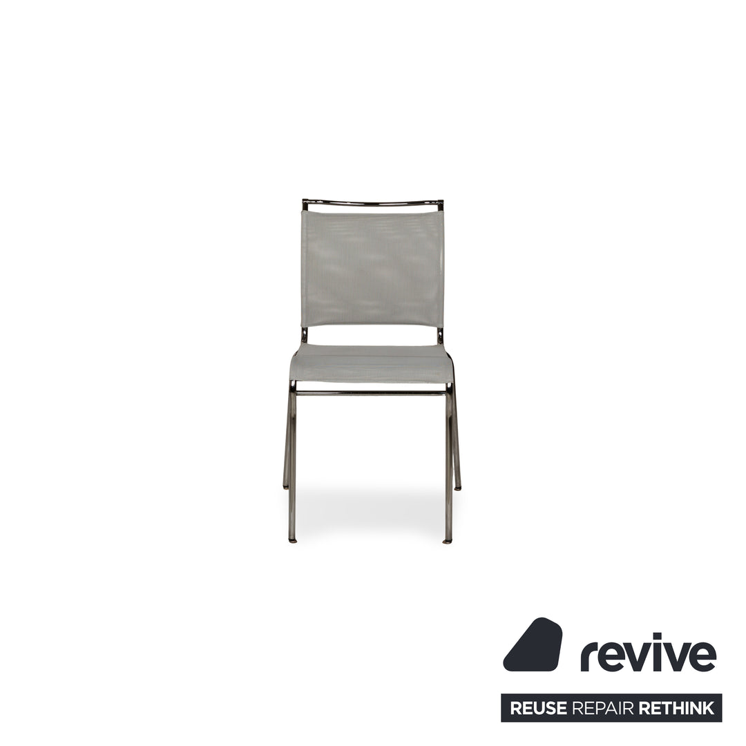 Lot de 4 chaises Calligaris en tissu gris salle à manger