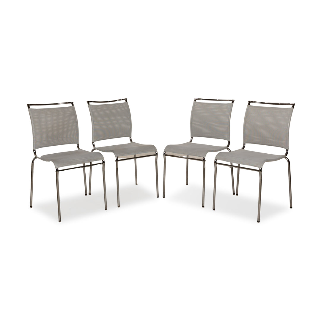 Lot de 4 chaises Calligaris en tissu gris salle à manger