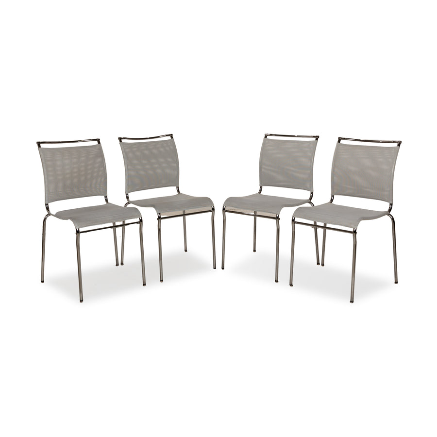 Set of 4 Calligaris Fabric Chairs Grey Dining Room